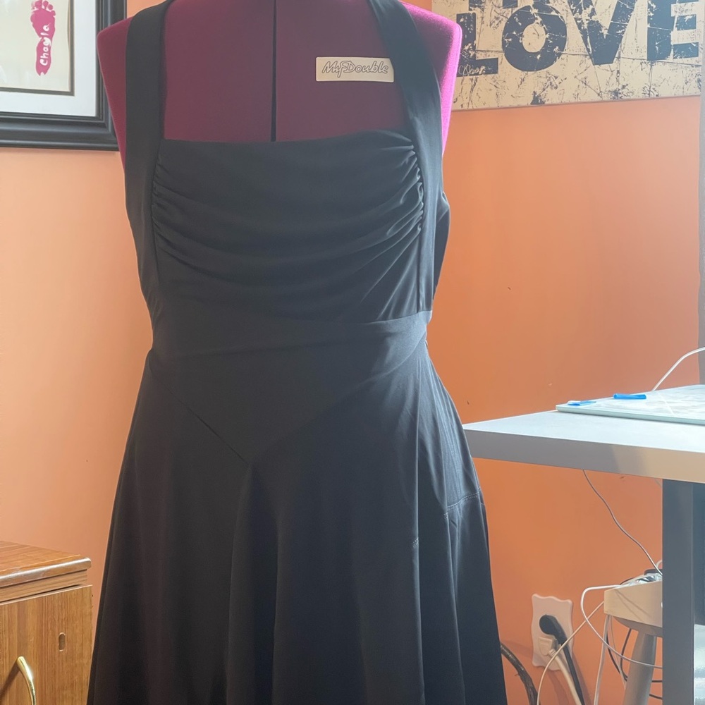 Anthropologie Runched Square Neck dress